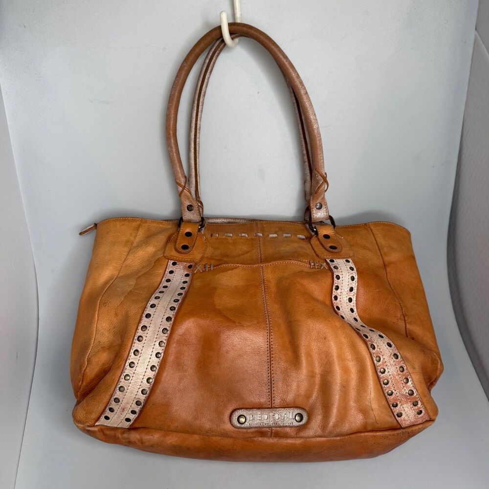 Bed Stu Tan Leather Tote with Studded Accents - Picture 2 of 16